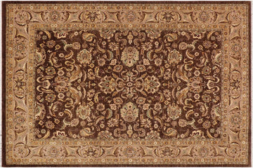 handmade Traditional Kafkaz Chobi Ziegler Brown Tan Hand Knotted RECTANGLE 100% WOOL area rug 9 x 12